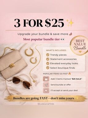 3 FOR $25 BUNDLE SALE ✨ Closet Clear Out – Trendy Pieces, Jewelry & More